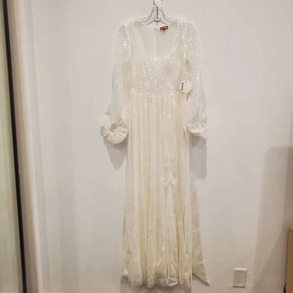 Staud Pearl Clear Sequin Maxi Belted Dress S - Picture 8 of 11